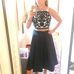 2 piece formal dress (black & white)